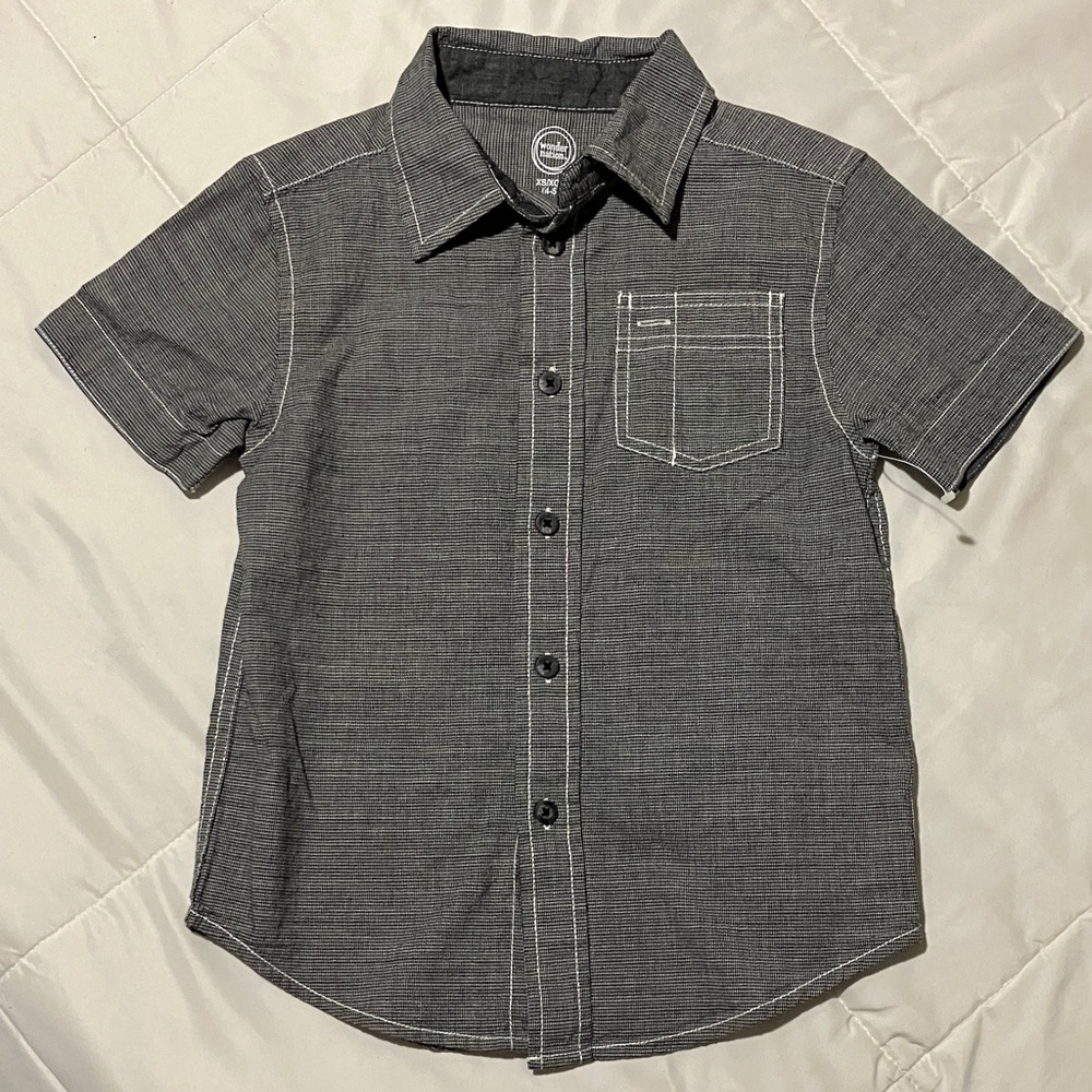 Boys XS 4-5 Wonder Nation Grey Button Down Shirt